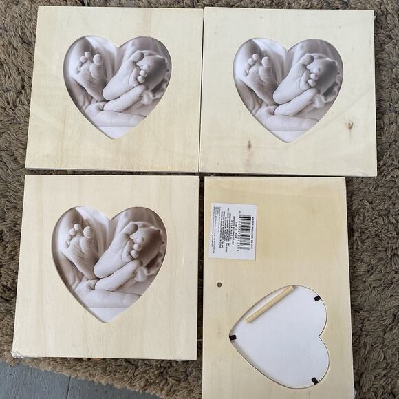 Wooden Heart Lovers Babies Picture Frame Wedding Photo Children Pets 8” Lot Of 4 - Picture 1 of 5
